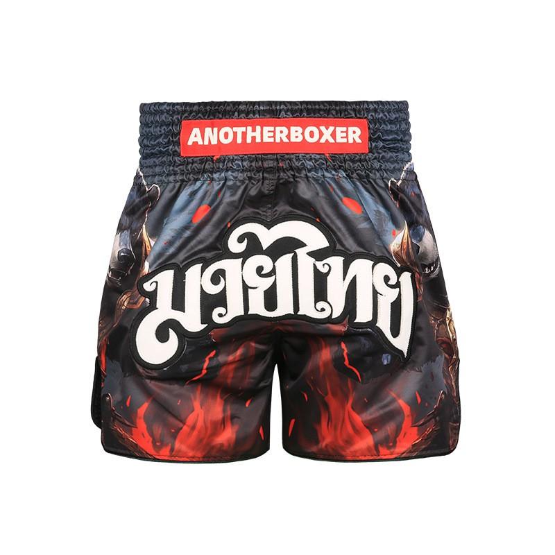 ANOTHERBOXER Пламя Медведь Муай Тай Шорты Мужские Женские ММА Боевые Тренировки Боевые Виды Спорта Одежда для Зала