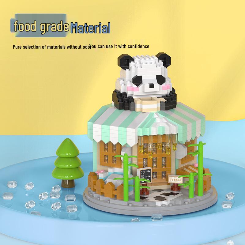 Совместимые с LEGO микро-кирпичики кофейни «Панда»: Развивающий конструктор для детей