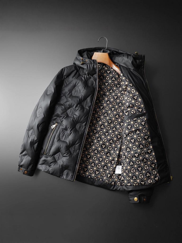 Мужская роскошная пуховая куртка с капюшоном - Европейская высококачественная 90% белый утиный пух Зимнее пальто