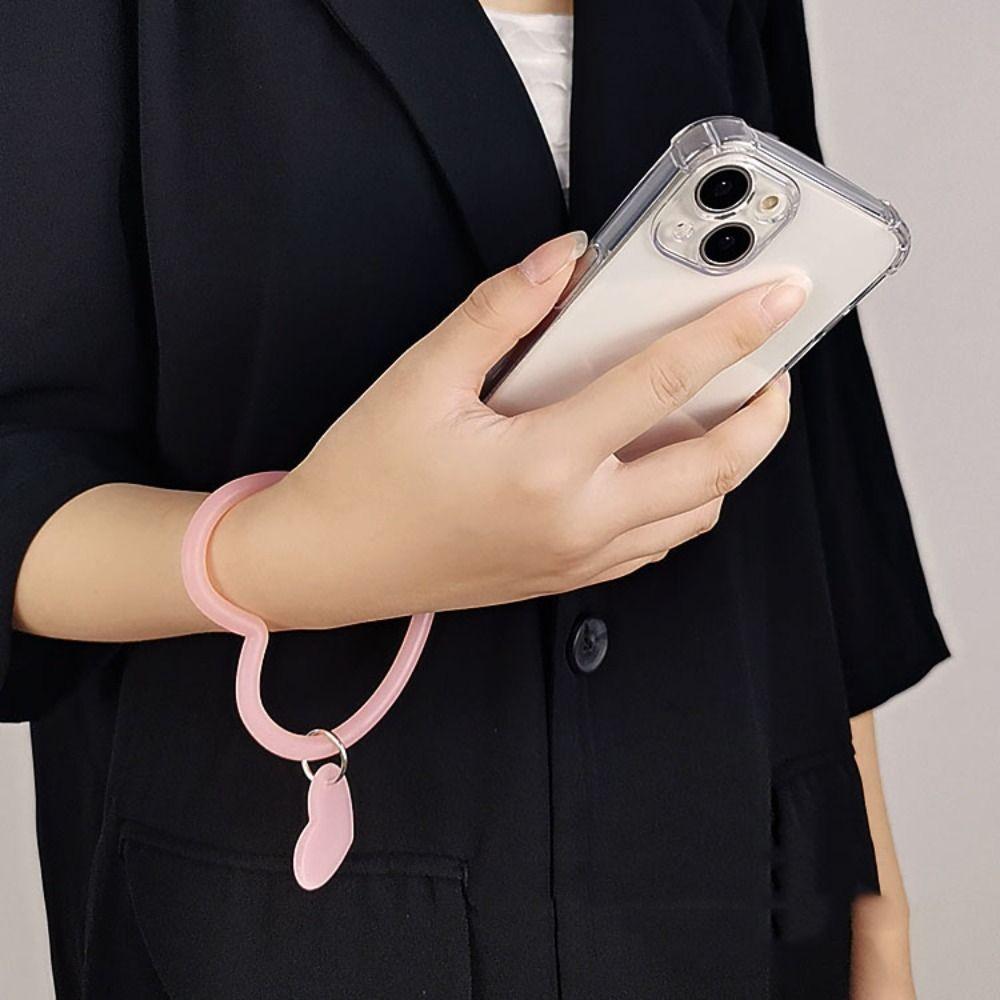 Anti Losing Mobile Phone Case Bracelet Bracelet Key Chain Phone Case Patch Love Heart Pendant