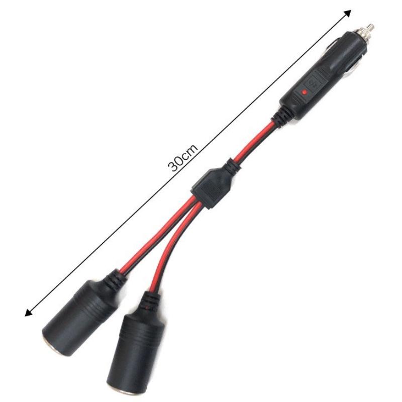 1 To 2 Car Socket Extension Cord 12V 24V Plug Socket Car Splitter Adaptor Power Charger Port