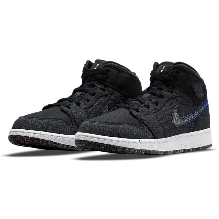 Детские кроссовки Air Jordan 1 Mid SE GS Crater Black Racer-Blue White DM4334-001