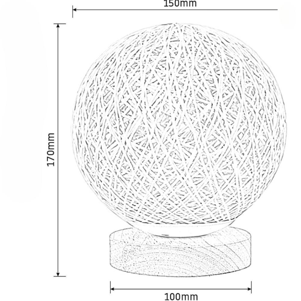 Wooden Table Lamp Night Light LED Bedroom Atmosphere Lamp Rattan USB Rechargeable for Bedroom Living Room Bedside Modern Decoration Gift (Cream Colour