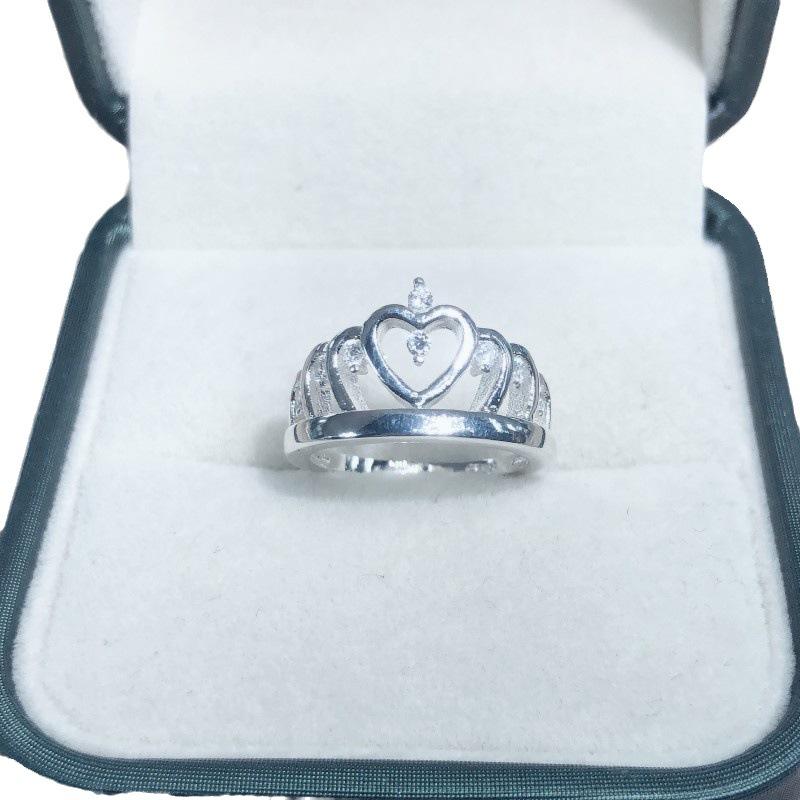 Модное кольцо «Корона принцессы» из белой меди и серебра с покрытием