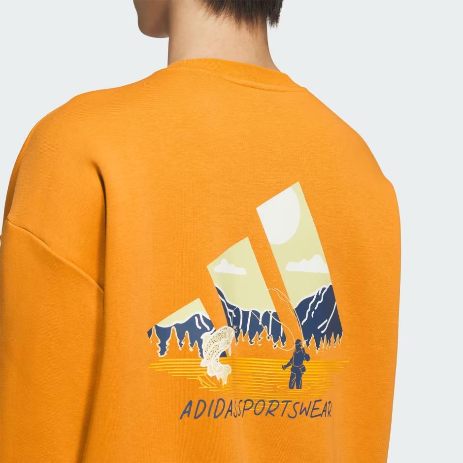 Adidas Clothing Sweatshirts Unisex Orange Crew Neck Moderate KF5248