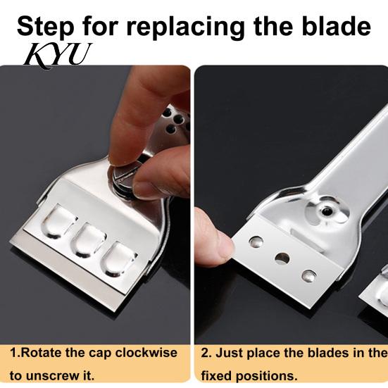 Wallpaper Removal Scraper Cleaning Spatula with Replaceable Blade, Multi Surface Stainless Steel Paint Tool Scraper, Multifunction for Glass