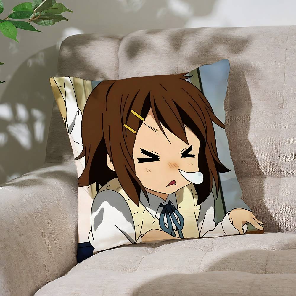 Yyui Hirasawa Kawaii Customizable Square Pillowcases Stylish And Soft Perfect For Beds Cars And Sofas