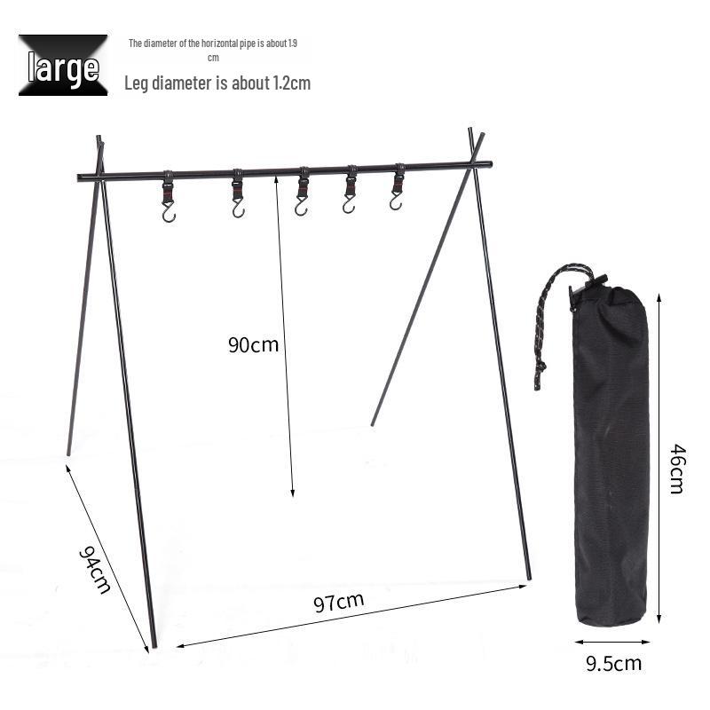Folding Tripod Camping Rack for Clothes Drying & Travel Organization