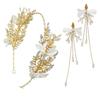 Tassels Earring Bridal Headwear Earring Pearl Crown Elegant Flower Hairband  Women Lady