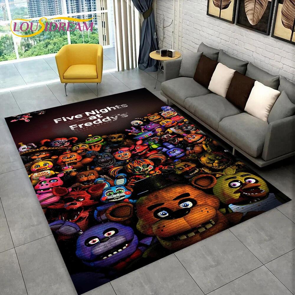 Ковер с изображением Фредди из хоррор-игры FNAF, коврик для дома, гостиной, спальни, дивана, прихожей, декора, коврик для детской игровой зоны, нескользящий коврик для пола