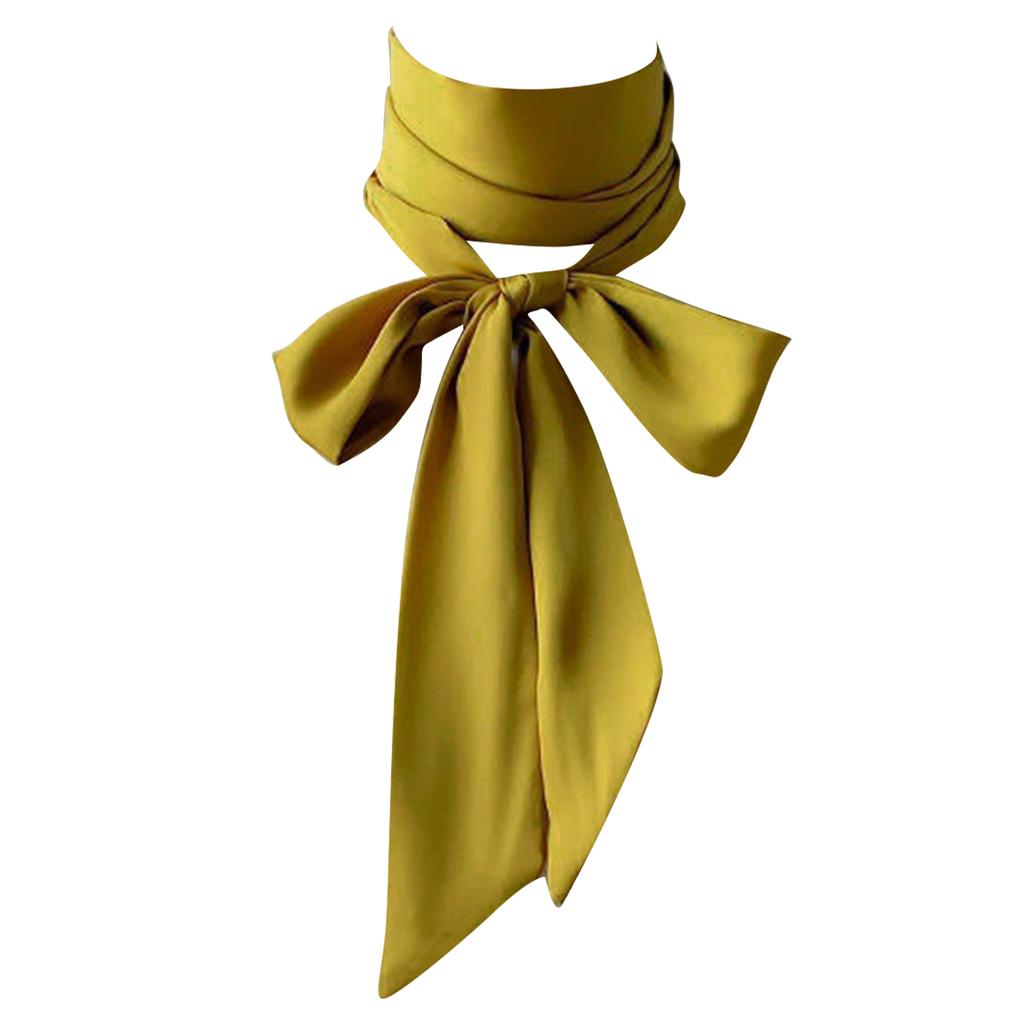 Long Ribbon Silk Scarf Elegant Hand Tied Neck Scarf Elegant Hair Scarf Women Dinner Party Hairband Fashion Hair Decors