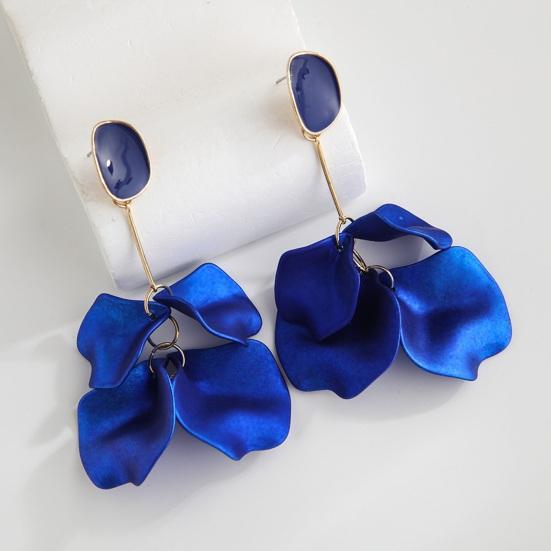 1 Pair Rose Flower Petal Drop Earrings Exaggerated Dangle Earrings Women Piercing Stud Earrings Jewelry Gift