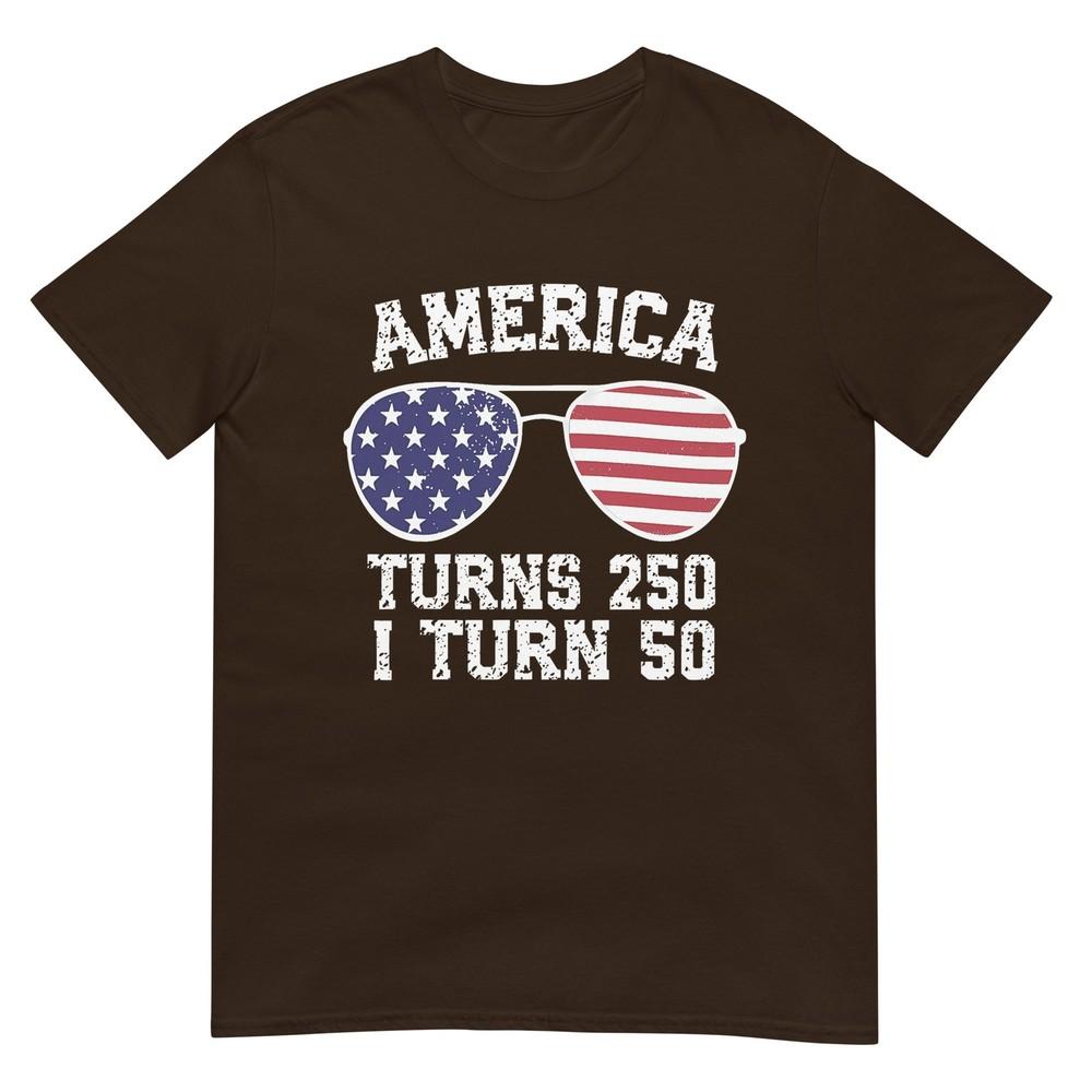 Funny America Turns 250 I Turn 50 1976 50th Birthday TShirt