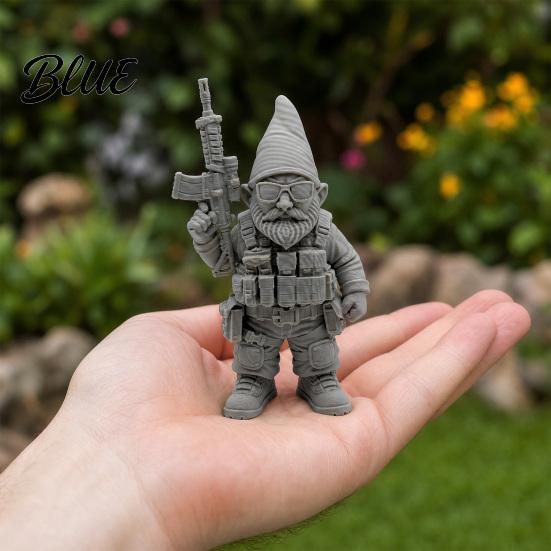 Садовые Ландшафтные Украшения Солнце и Гном Орнамент Солдат 3D Печатная Водонепроницаемая Смола Погодоустойчивый Декор Устойчивые Статуи Вооруженные