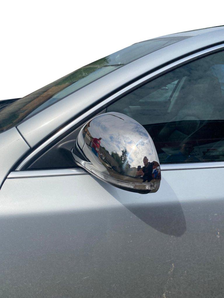 Накладки не зеркала (2 шт, нерж) OmsaLine - Итальянская нержавейка для Skoda Superb 2009-2015 гг