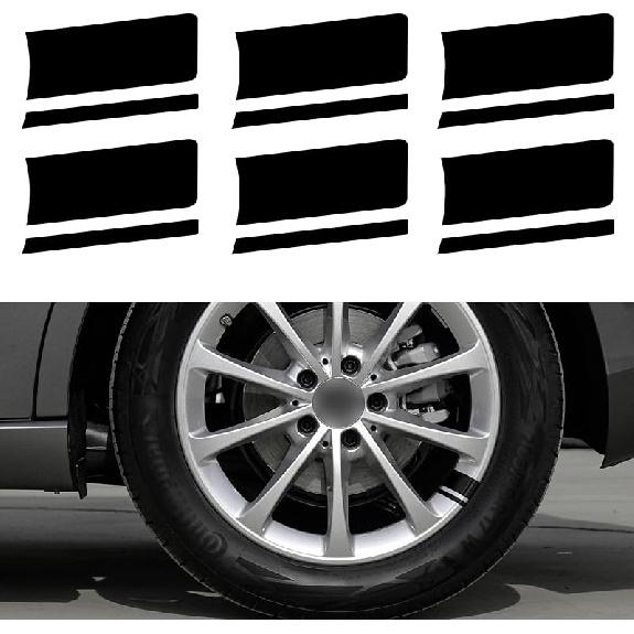 TOMALL 6pcs Wheel Rim Stripe Reflective Stickers for Car Vinyl Reflective Safety Decoration Stripe Universal Rim Decals for Bumper Fender Accessories