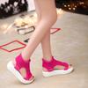 20 Types of Sweat-absorbing Muffin Wool Foot Cover Open-toed Women's Shoes, New Summer Hong Kong-style Sandals, Mid-heel Flat Bottom