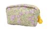 Friends Hill Kaya Gusseted Beige Block Print Pouch, [WS-116-68]