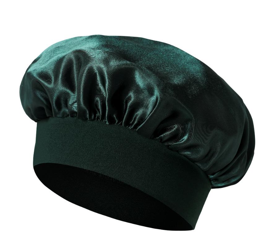 Новая атласная ночная шапочка с широкими полями, шелковистая шапочка для сна, шапочка для сна с эластичной мягкой лентой, шапочка для укладки волос, инструмент для обертывания волос
