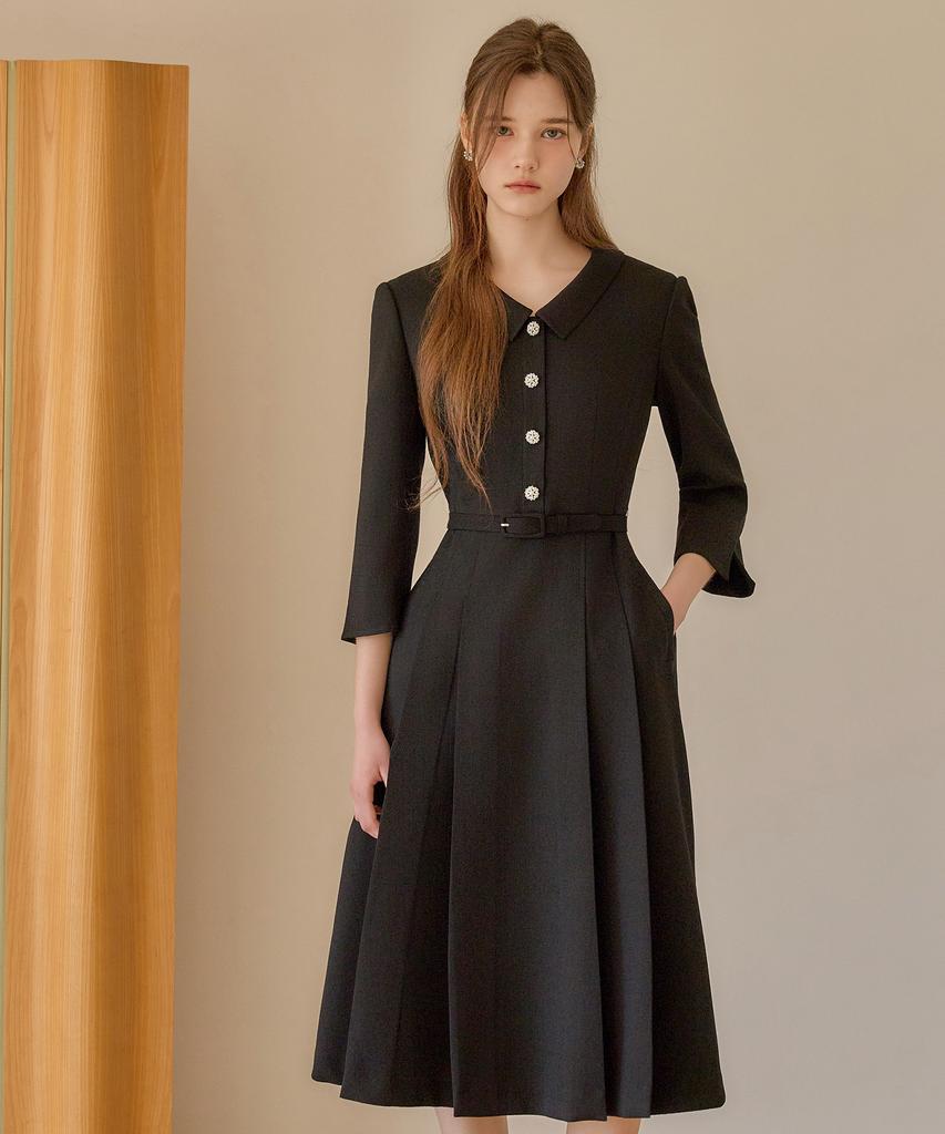 Julie And Kara 26Ss Calla138 Shebigins March Tweed Dress Black