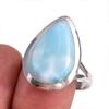 Natural Republic Ларимар Драгоценный камень 925 Стерлинговое серебро Ювелирное кольцо Размер 9.5 d1w05