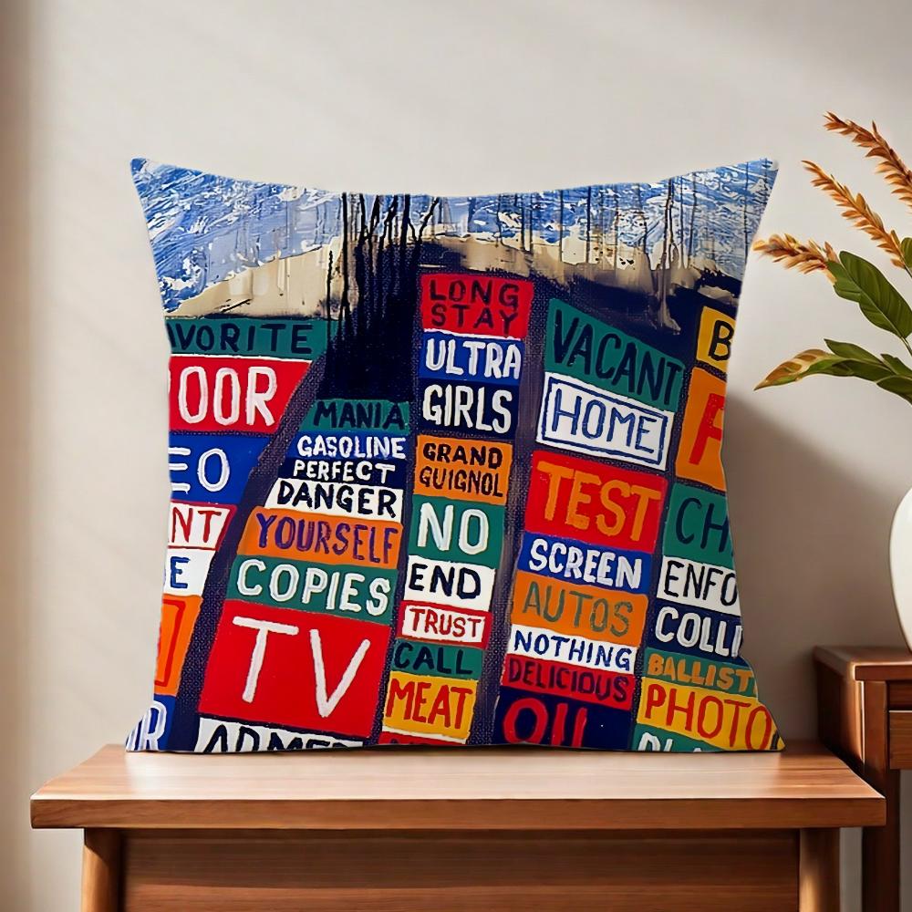 RrADIOHEADd singer cushion cover For Pillow Printing Sofa Decoration Home Car Room Coffee Shop Office Nordic Simplicity
