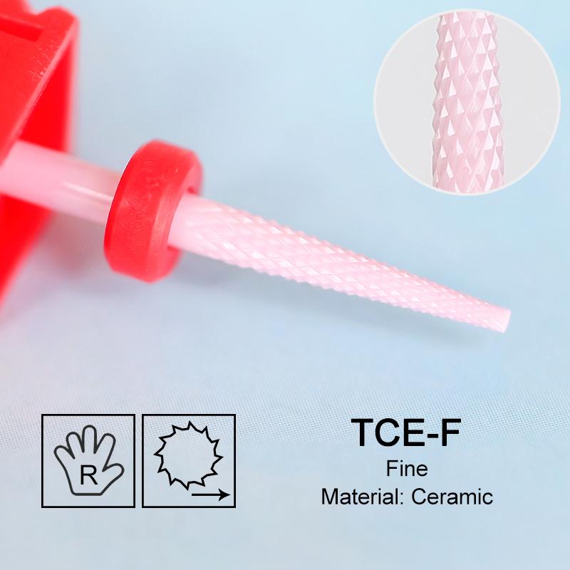 Ceramic Milling Cutter Flame Carbide Nail Drill Bits Pink Gel Remover Electric Machine Drills Polishing Peeling Nails Art Tools