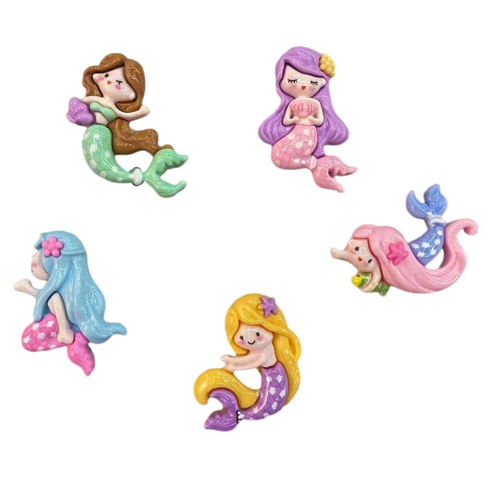 New Hot Sale Resin Mermaid Flatback Jewelry Decorations Girl Charms Fit Hair Clips Pendants Earring Making  Accessoires