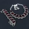 Unique Red Garnet Gemstone Handmade 925 Sterling Silver Jewelry Red Garnet Neclace Bracelet Set, Antique Jewelry Set, Bracelet, Anniversary Gift