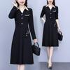 Long Sleeve Bodycon Dress Autumn Winter Elegant Office Lady Midi Dress Women Vintage Black Hepburn Prom Night Vestidos