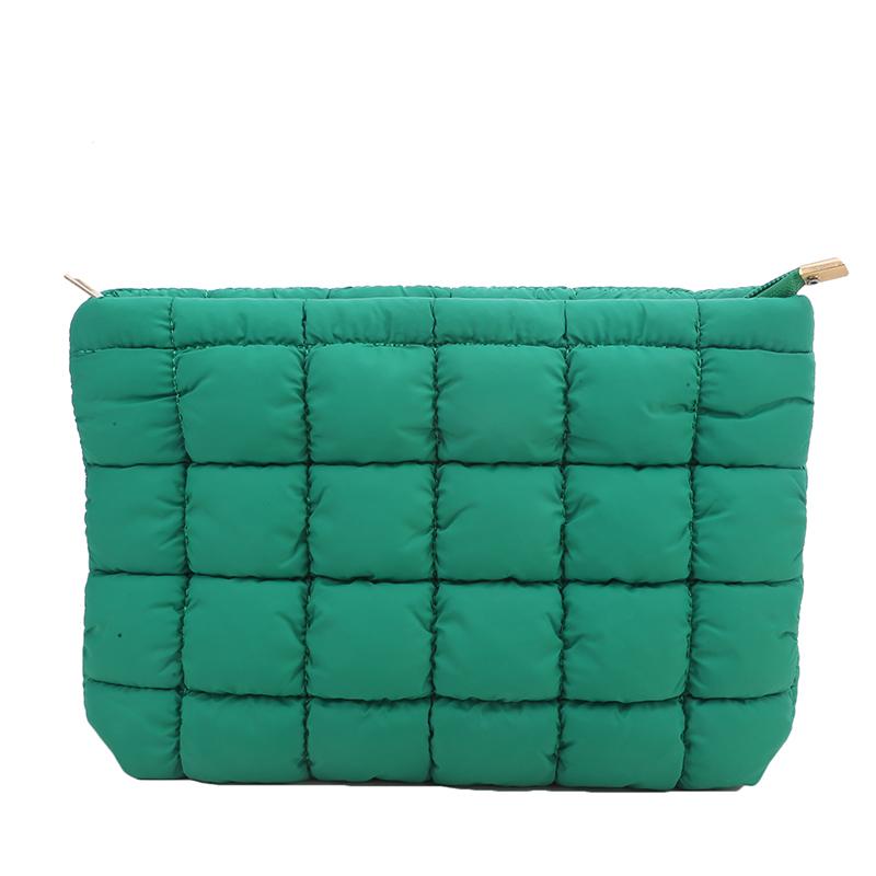 Женская косметичка с мягкой стеганой подкладкой, сумка для хранения косметики, стеганая косметичка-пуховик, большая сумка-органайзер для косметики, клатч, сумочка, кейс для косметики