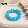 Wrist Jewelry Bead Bracelet for Women, Colorful Acrylic Beads Elastic Adjustable Stretch Bracelet, Boho Summer Beach Vacation Ladies