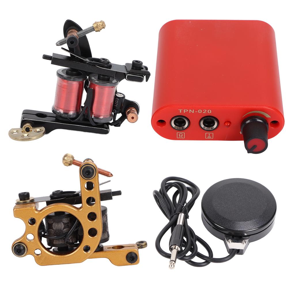 Complete Tattoo Machine Kit Professional Tattoo Beginner Kit Power Supply Needle Clip Cord
