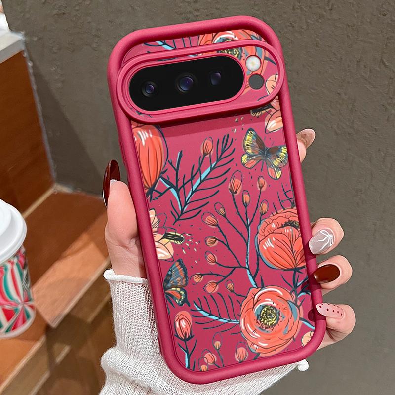 Мягкий противоударный чехол TPU с цветочным принтом для Google Pixel 9 Pro XL 8 Pro 8A, защитный матовый чехол для телефона