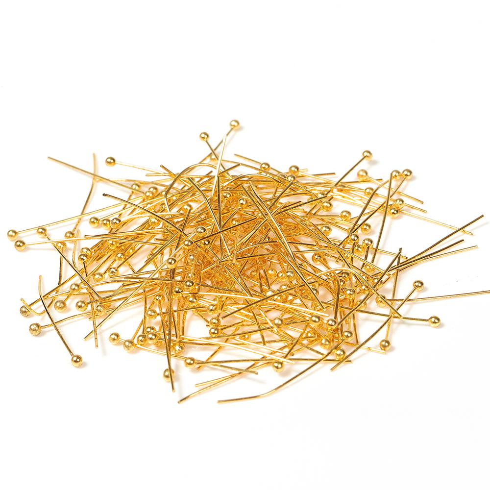 200pcs/lot 18 20 24 30 35 40 mm Gold Silver Metal Ball Head Pins for DIY Jewelry Making Head pins Findings Supplies Wholesale