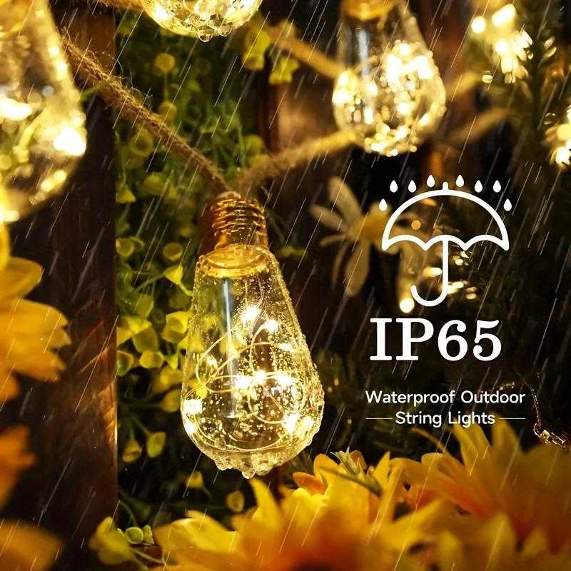 Солнечная гирлянда для улицы, винтажная, из пеньковой веревки, для патио, водонепроницаемая, подвесная, для двора, забора, сада, бистро, рождественский декор