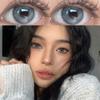 MillCreek Doll Eye 2PCS Contact Lens Soft Color Contacts Graded with Solution  Blue Gray 14.2MM Eye Yearly Use