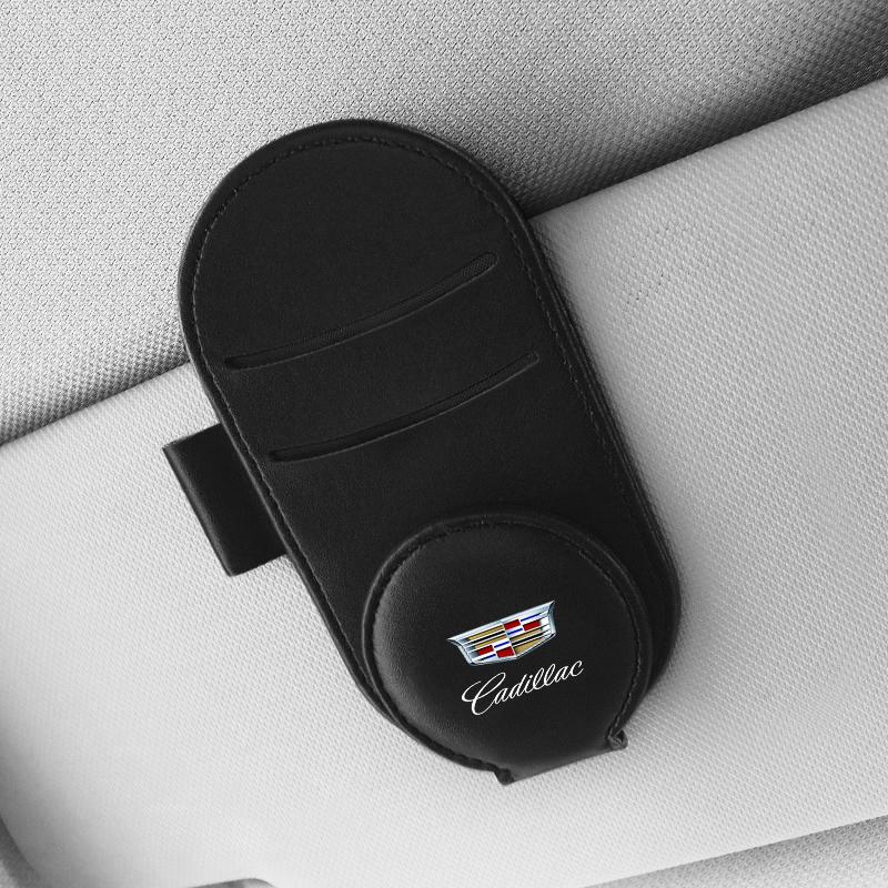 Авто Стайлинг Кожаный Автомобильный Солнцезащитный Козырек Футляр для Очков Держатель Аксессуары Для Cadillac CTS STS DTS SRX XLR ATX Escalade Seville Tiburon