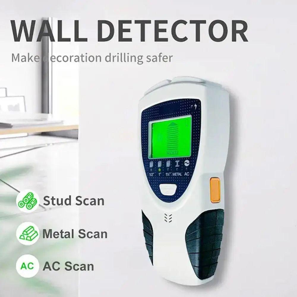 Металлоискатель со светодиодным дисплеем для поиска шпилек 5-в-1 Детектор шпилек в стене Поиск металла/дерева/живого провода AC