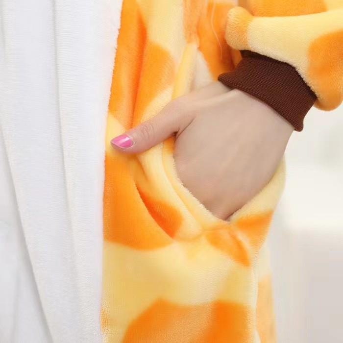 Детская фланелевая пижама с капюшоном и изображением животных: Милый комбинезон с мультяшным принтом на осень и зиму