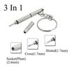 2Pcs Multifunctional Mini Screwdriver 3in1 Screw Driver Glasses Phone Watch Screw Repair Tool Keyring Key Chain