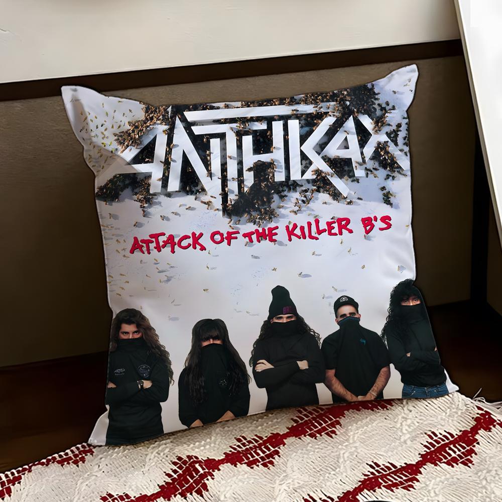 Наволочка для подушки с изображением группы Anthrax, двусторонняя, мягкая, прочная, для дома, автомобиля, многоцелевая, для ежедневного комфорта