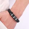 Punk Black Leather Wrap Bracelet For Men Metal Clasp Fashion Bangle Men Bracelet BB1332