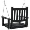 Garden Hanging Chair with Metal Chains Black Solid Pine Wood