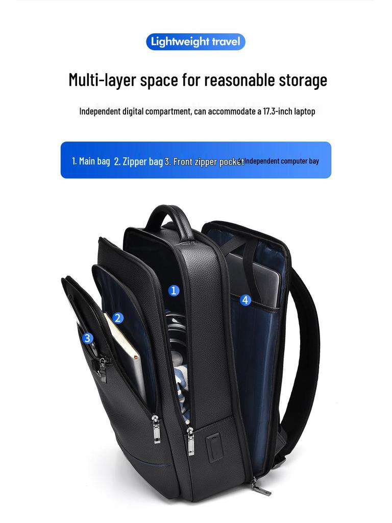 Men's High-End Business Laptop Backpack - Stylish, Large Capacity for Travel & School