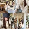 Haining imported fox hair, car strips, tassel, stacked placket design, smudged two-color fur vest women's vest short