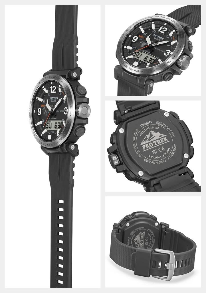 Часы Protrek Climber Line Solar Biomass Plastic принимают черный цвет [Casio] [] Радиоуправляемые PRW-6611Y-1JF мужские