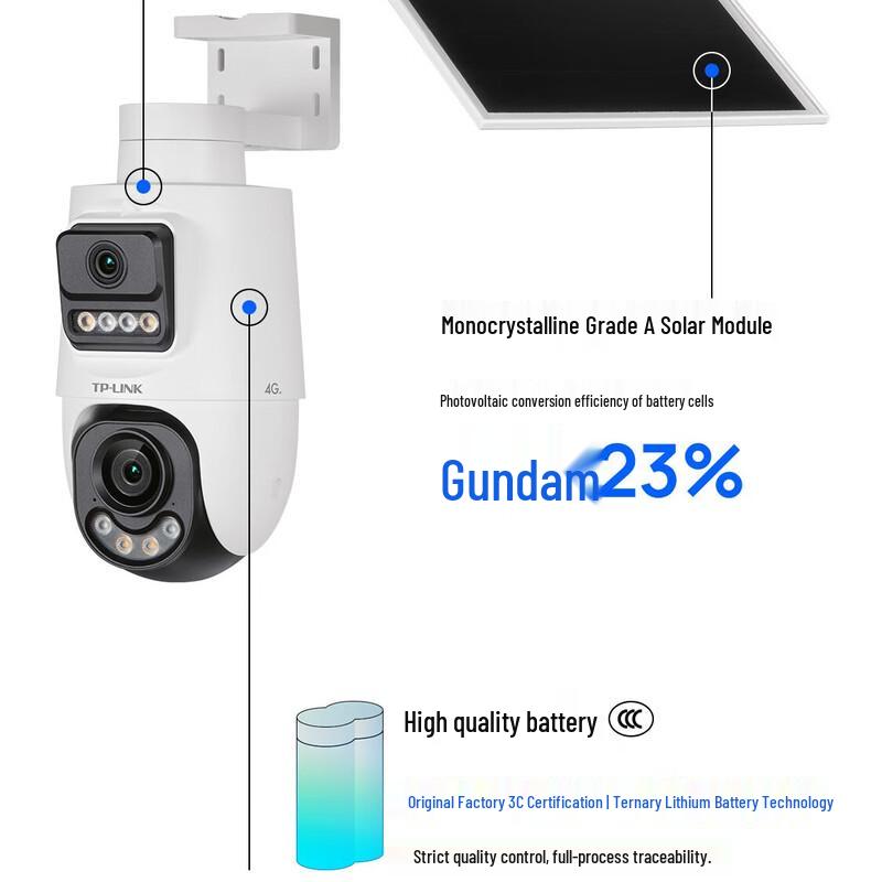 TP-LINK Dual-Lens 8MP 4G Solar Security Camera with Lifetime Free Data CN plug (adapter included)