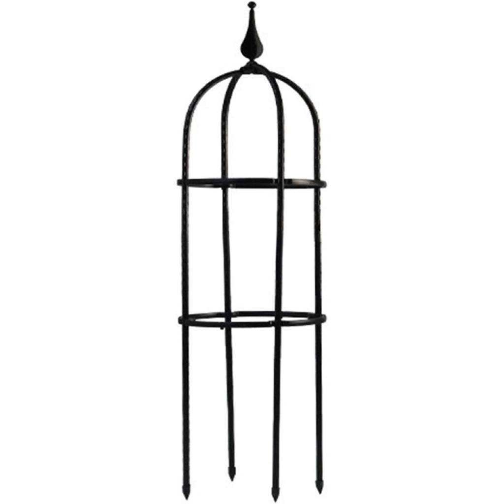 Tower Obelisk Garden Trellis, Durable Metal with Plastic Coating U-Shaped Plant Flower Support Stand Morning Glory Ivy Roses Clematis, Black