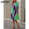JPNTKY Women's Fashion Autumn Winter Long Sleeve V-Neck Casual Dresses